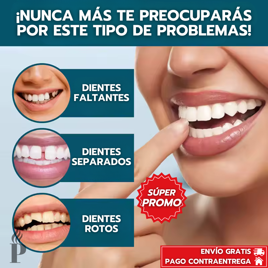 SnapOn Fix Smile™: Carillas Dentales Ajustables - Dientes de Cerámica